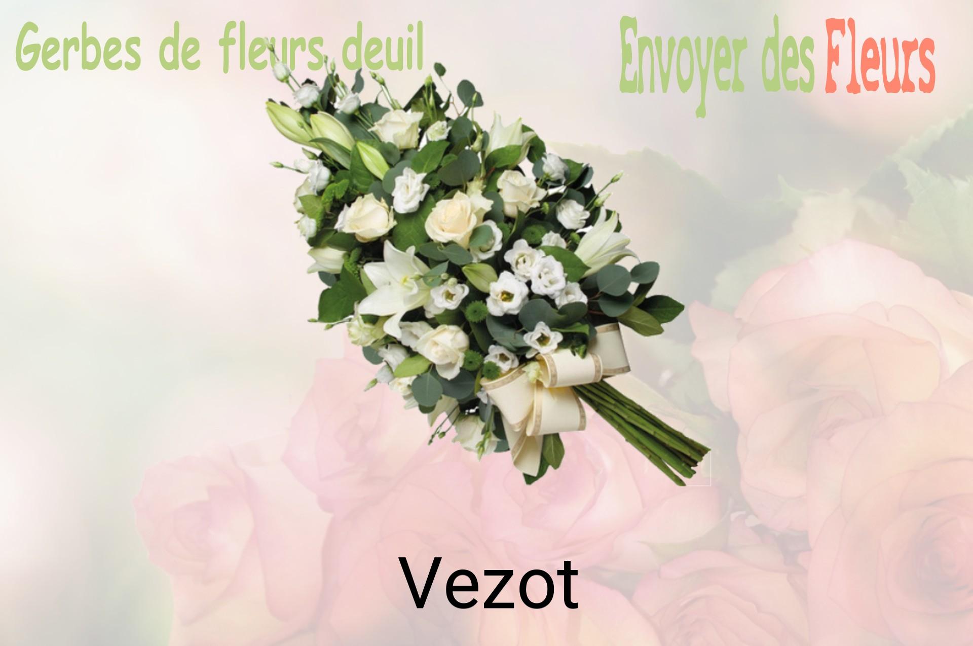 Gerbe de fleurs de deuil livrée à Vezot